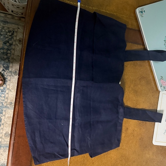 2/$15. Quince Womens 100% Linen Square Neck Tank Deep Navy Sleeveless L - Picture 6 of 9